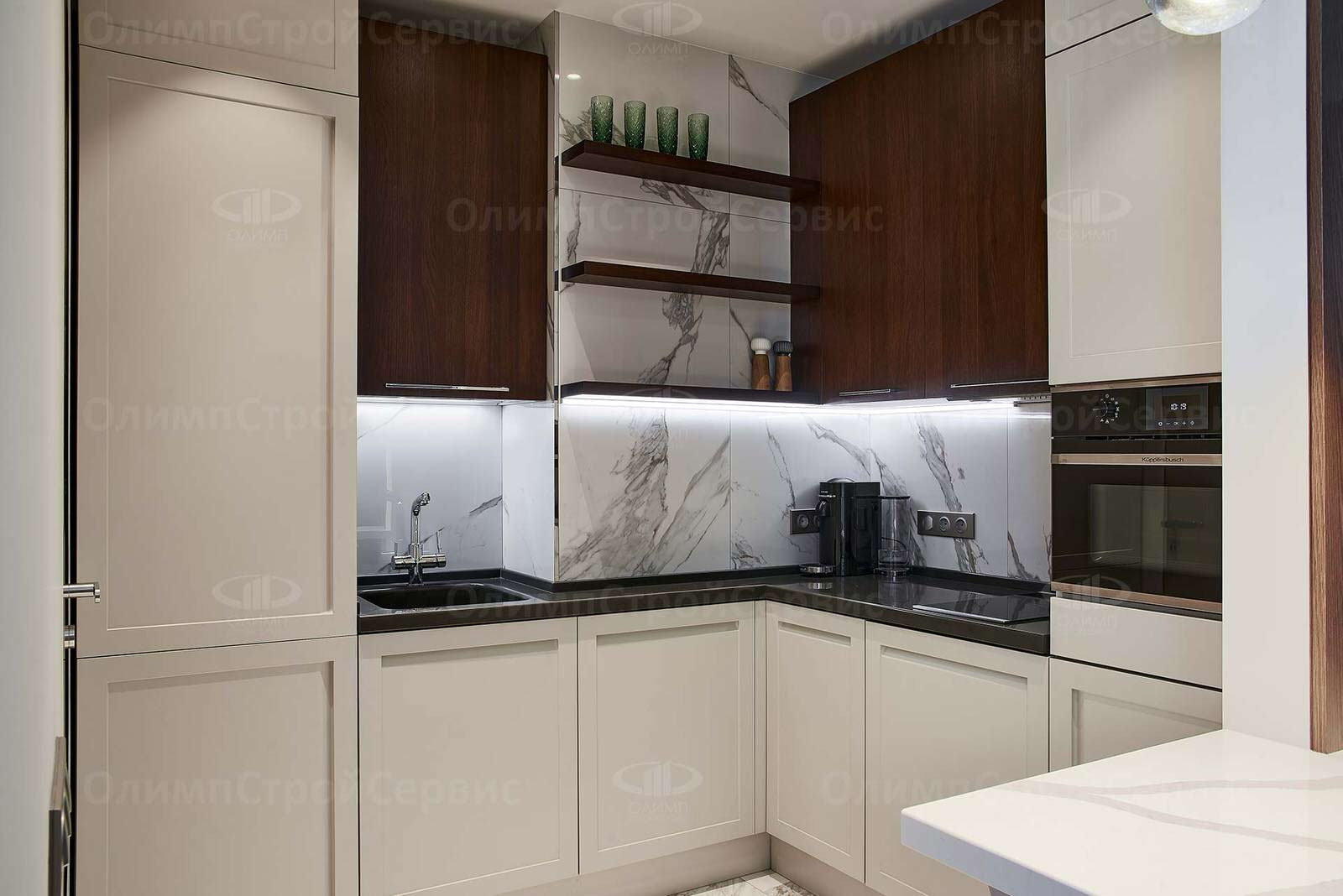 Дизайнерский ремонт евродвушки в ЖК Мосфильмовский