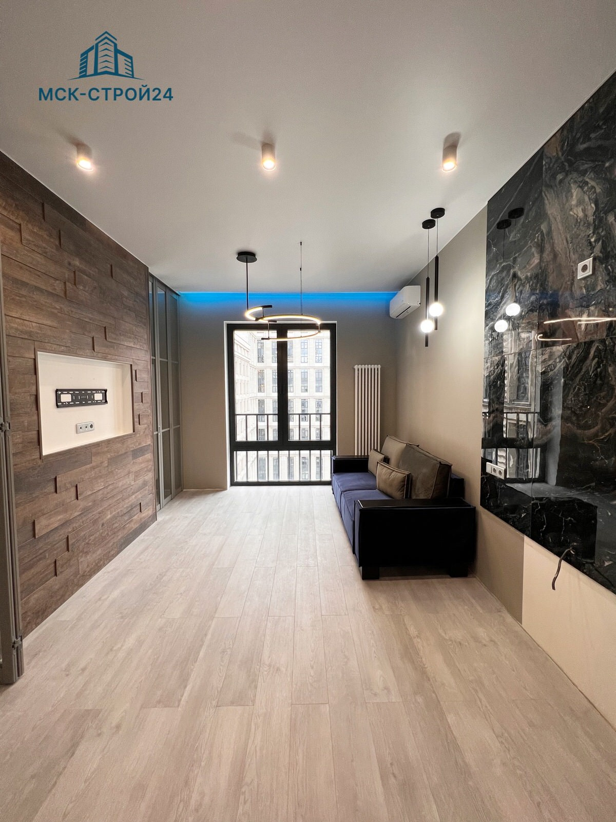 Дизайнерский ремонт квартиры 47м² в ЖК "СЕРЕБРЯНЫЙ ФОНТАН"