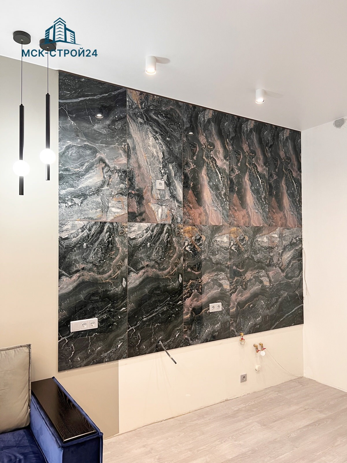 Дизайнерский ремонт квартиры 47м² в ЖК "СЕРЕБРЯНЫЙ ФОНТАН"