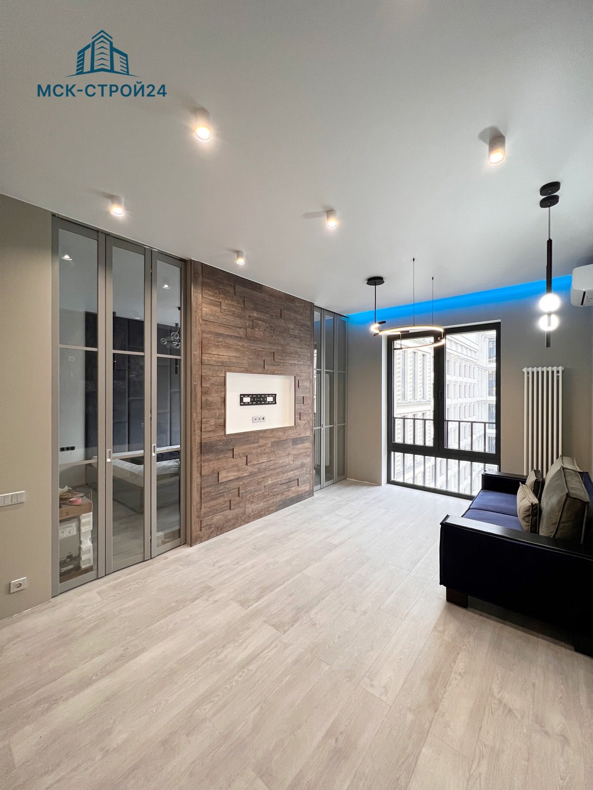 Дизайнерский ремонт квартиры 47м² в ЖК "СЕРЕБРЯНЫЙ ФОНТАН"