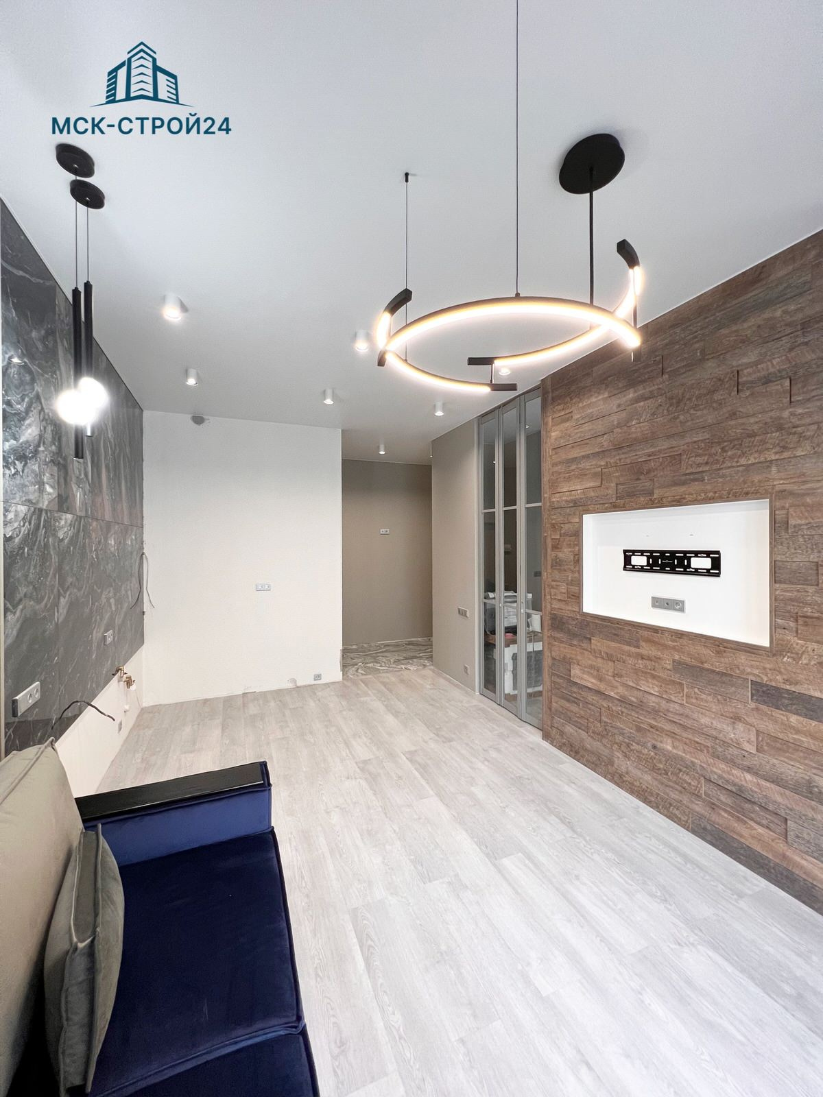 Дизайнерский ремонт квартиры 47м² в ЖК "СЕРЕБРЯНЫЙ ФОНТАН"