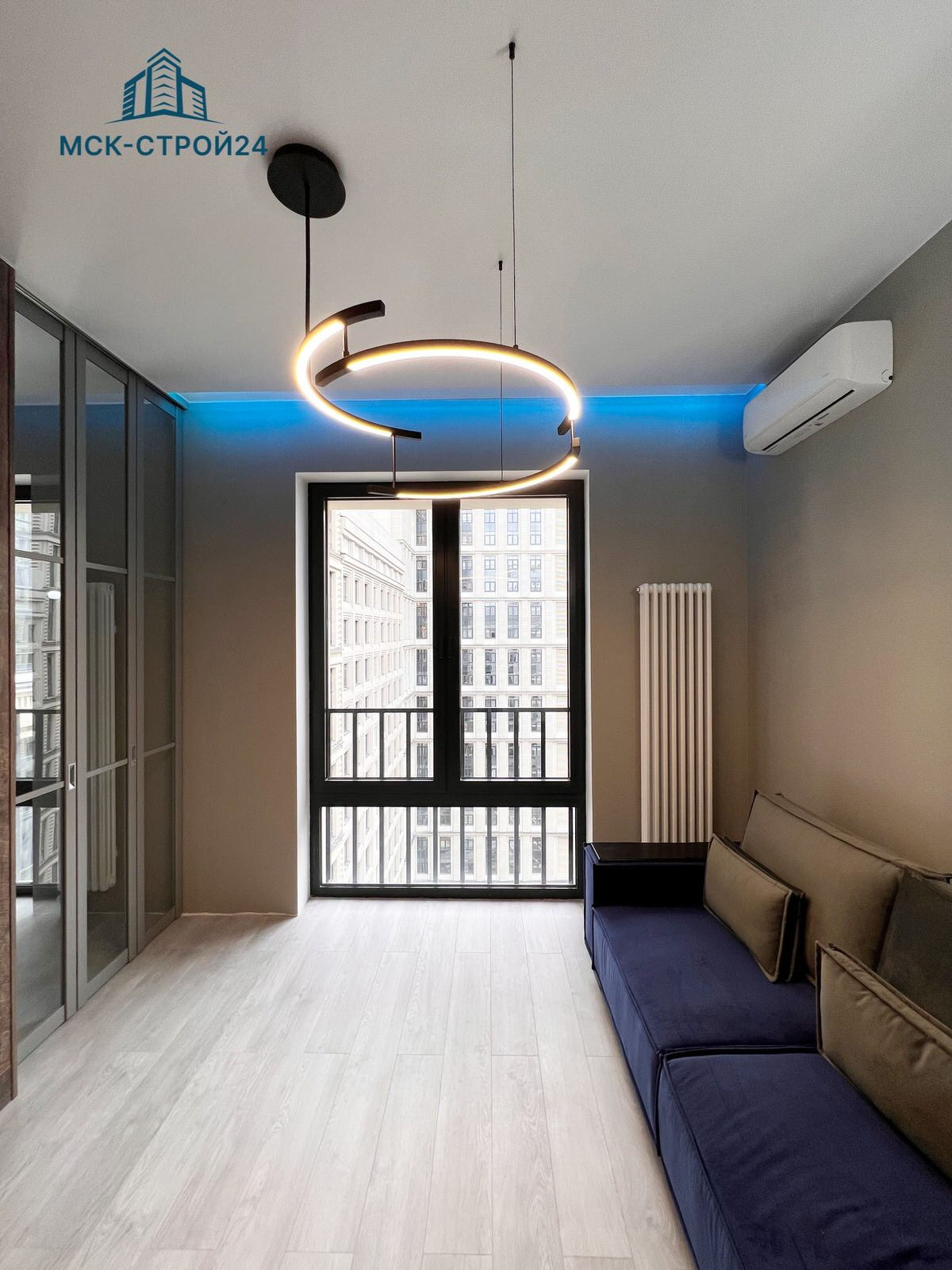 Дизайнерский ремонт квартиры 47м² в ЖК "СЕРЕБРЯНЫЙ ФОНТАН"