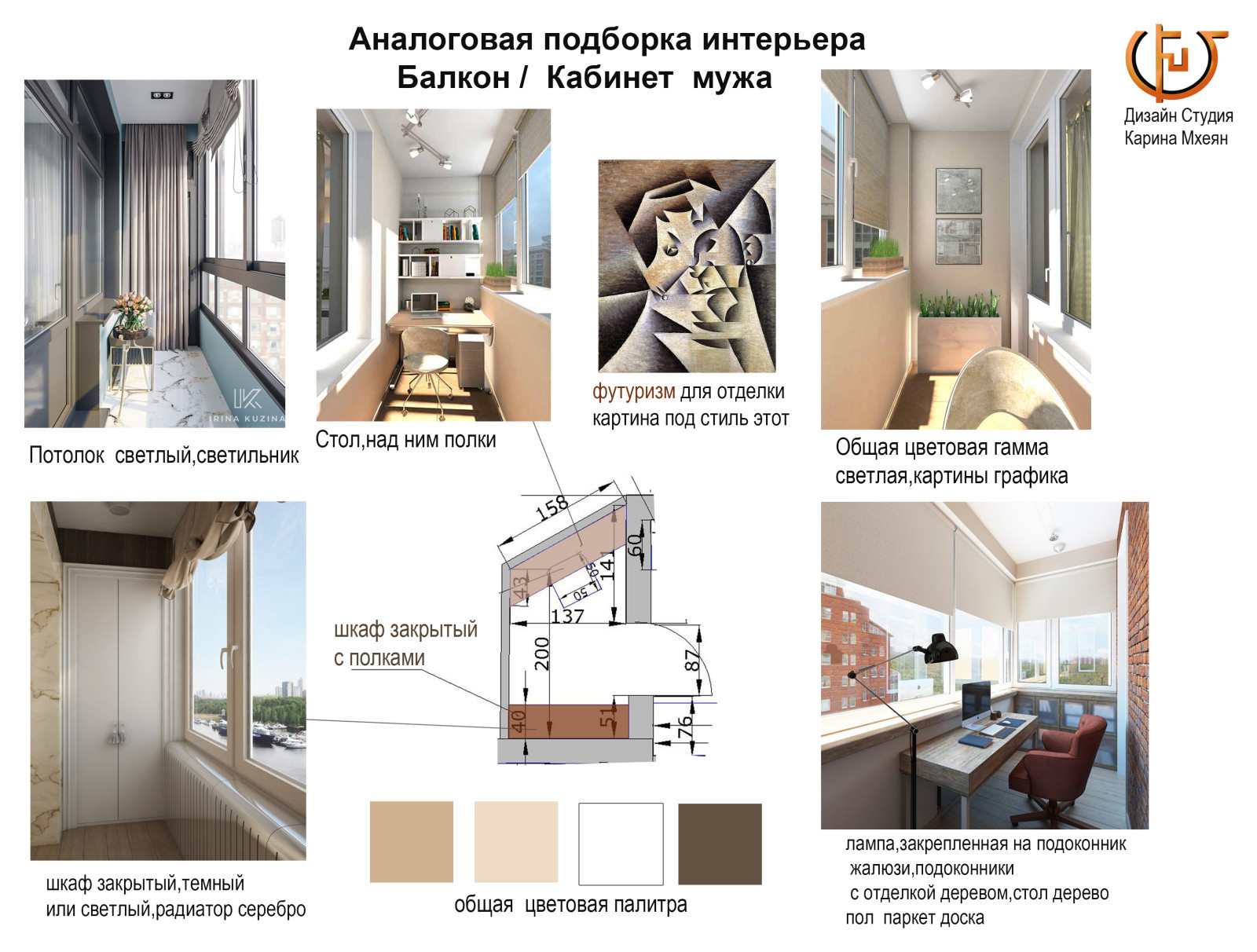 Подборка коллажей Дизайна интерьеров для согласования с заказчиками.