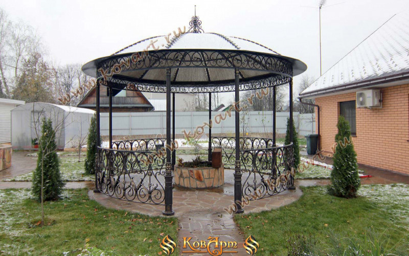 Круглая кованая беседка