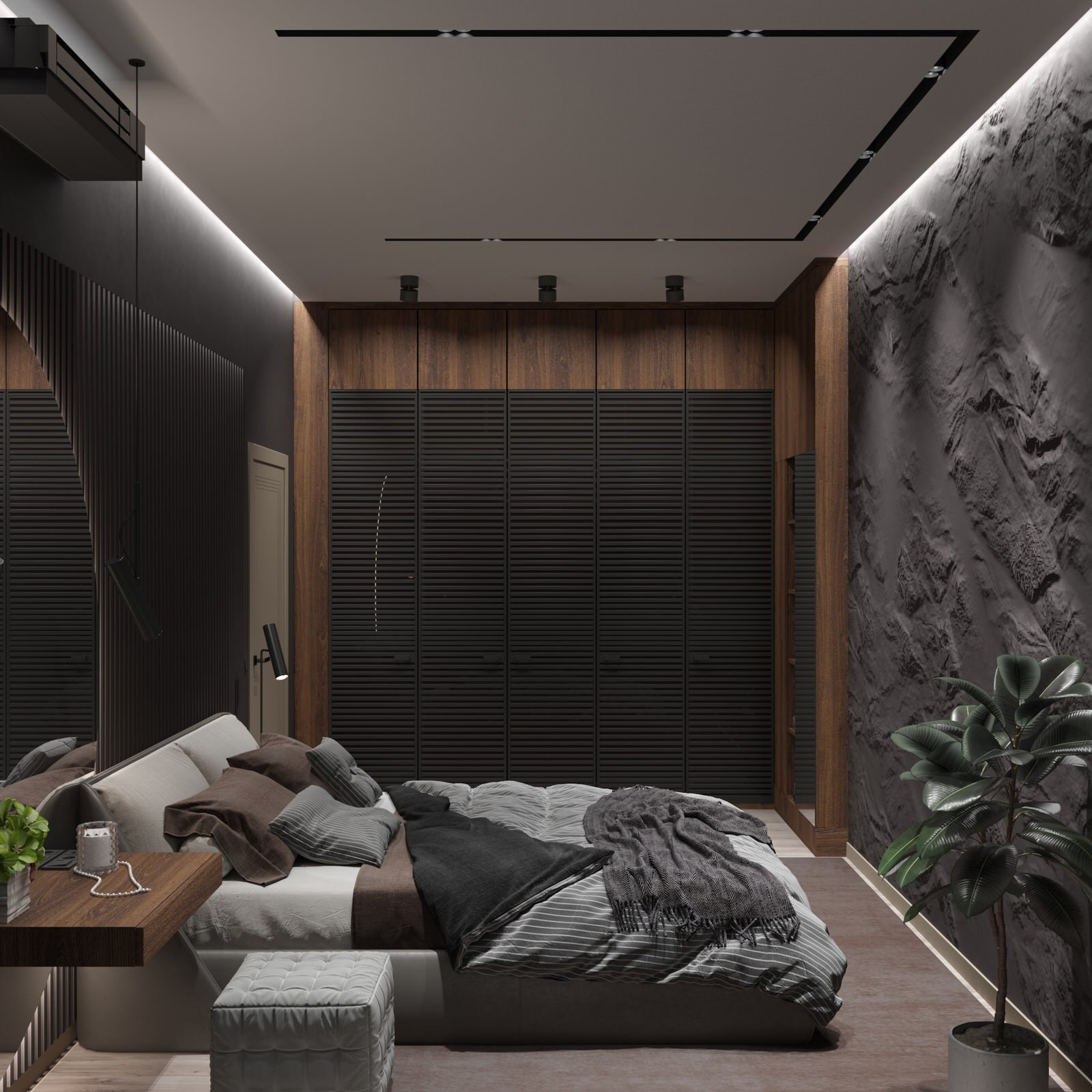 Современная и стильная спальня 16,7м²