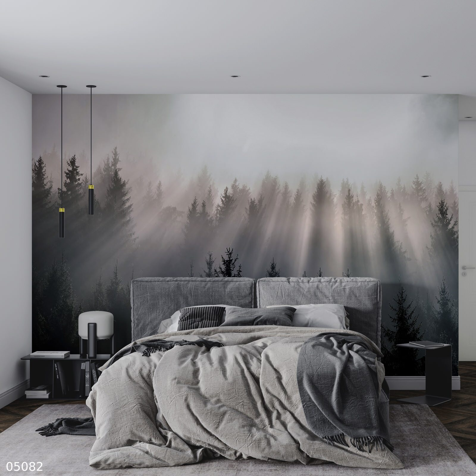 Дизайн-проект "Туманный лес в оформлении спальни"