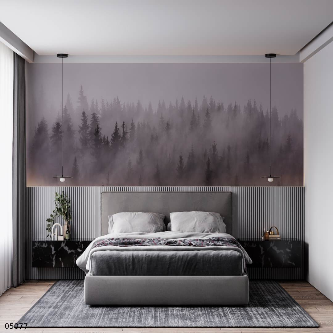 Дизайн-проект "Туманный лес в оформлении спальни"