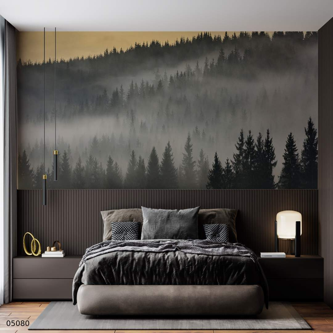 Дизайн-проект "Туманный лес в оформлении спальни"