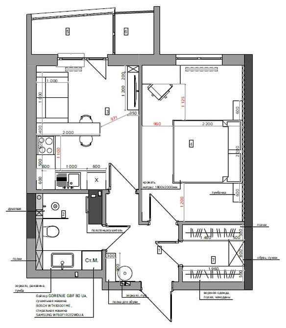 План расстановки мебели
