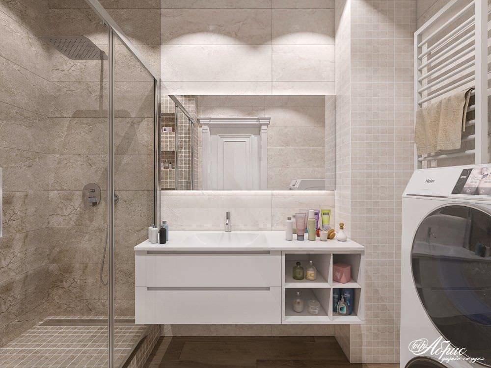 Дизайн интерьера двухкомнатной квартиры с кухней-гостиной (ул.Спартака)