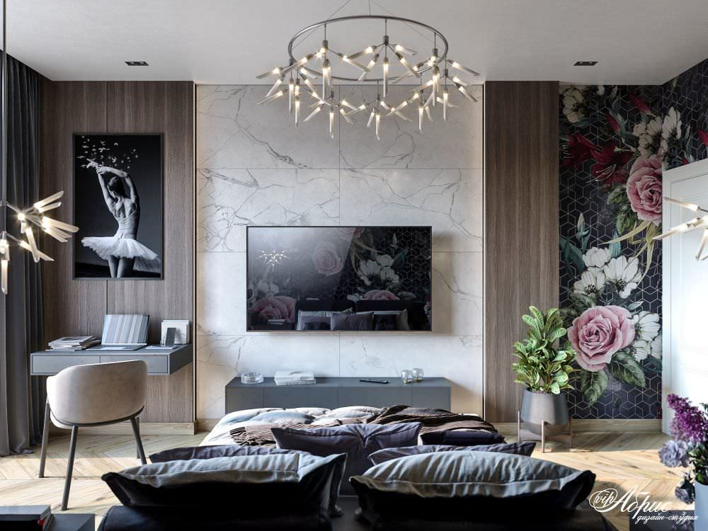 Дизайн интерьера трехкомнатной квартиры в ЖК Атлант (ул.Склизкова)