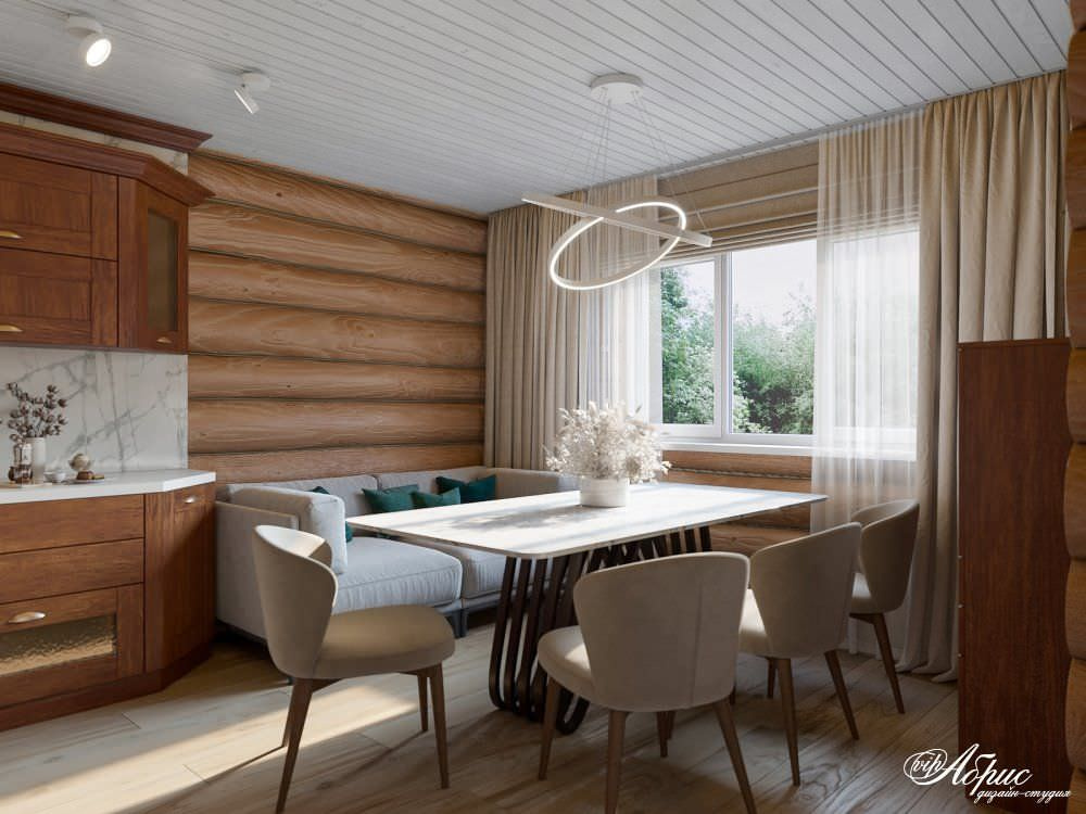 Дизайн интерьера деревянного дома (дер.Палкино)