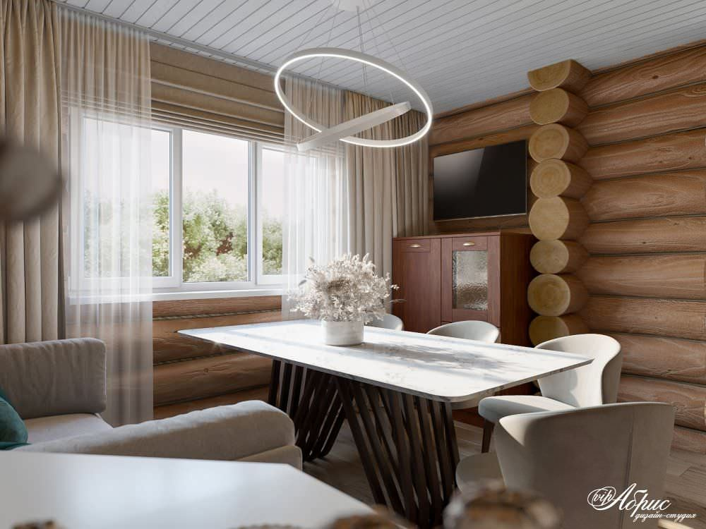 Дизайн интерьера деревянного дома (дер.Палкино)