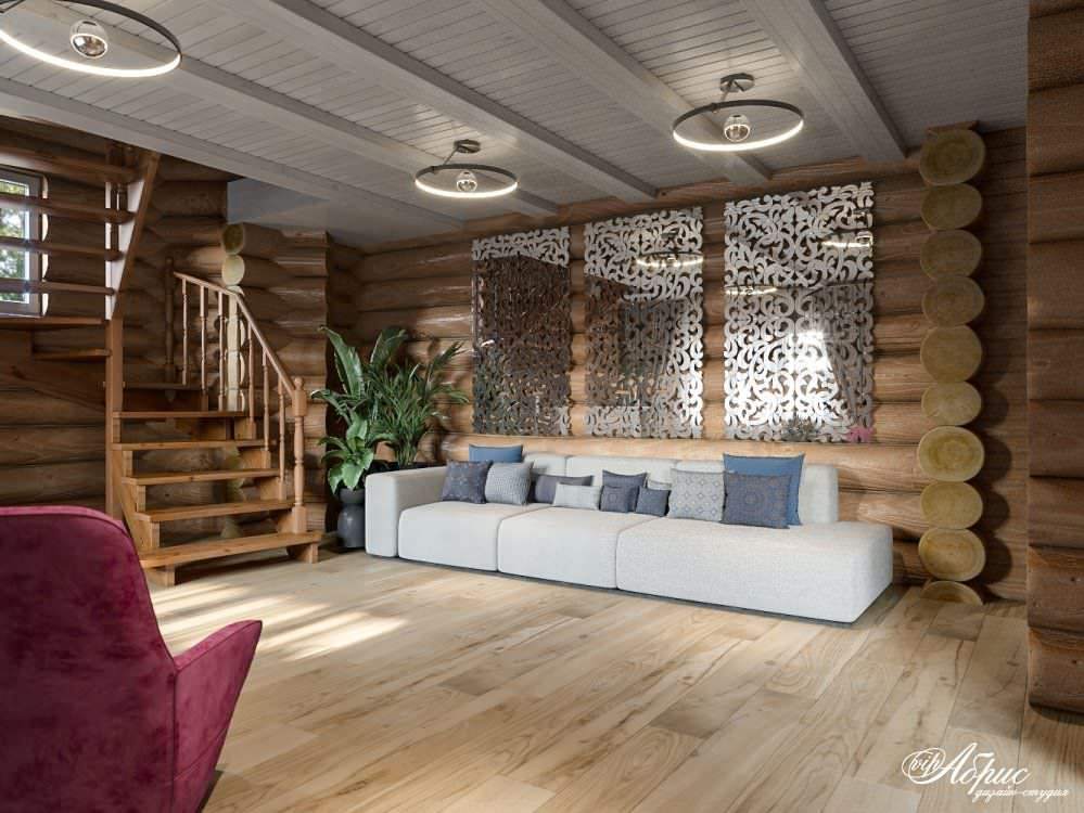 Дизайн интерьера деревянного дома (дер.Палкино)