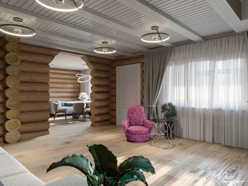 Дизайн интерьера деревянного дома (дер.Палкино)