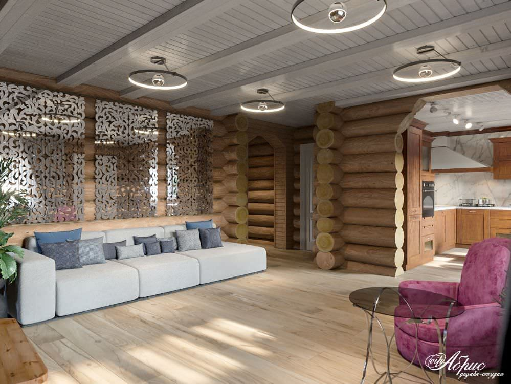 Дизайн интерьера деревянного дома (дер.Палкино)