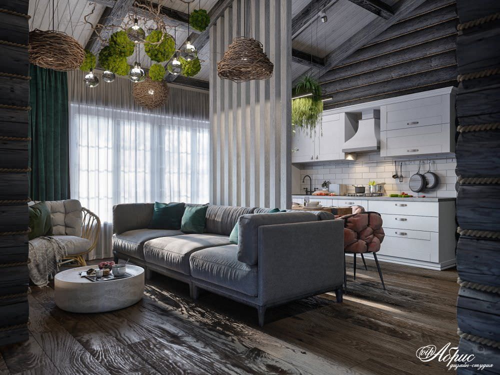 Разработка интерьера под ключ в деревянном доме (д.Красновский бор)