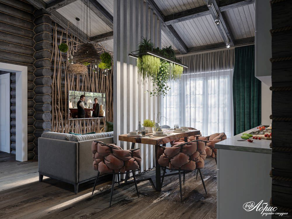 Разработка интерьера под ключ в деревянном доме (д.Красновский бор)