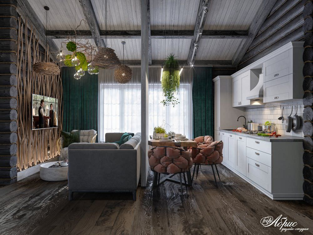 Разработка интерьера под ключ в деревянном доме (д.Красновский бор)