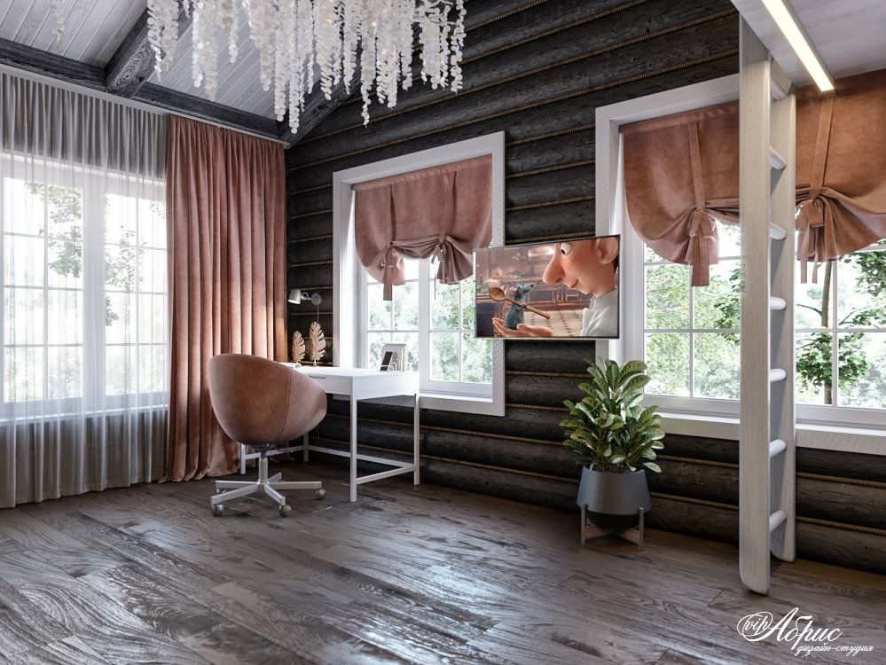 Разработка интерьера под ключ в деревянном доме (д.Красновский бор)