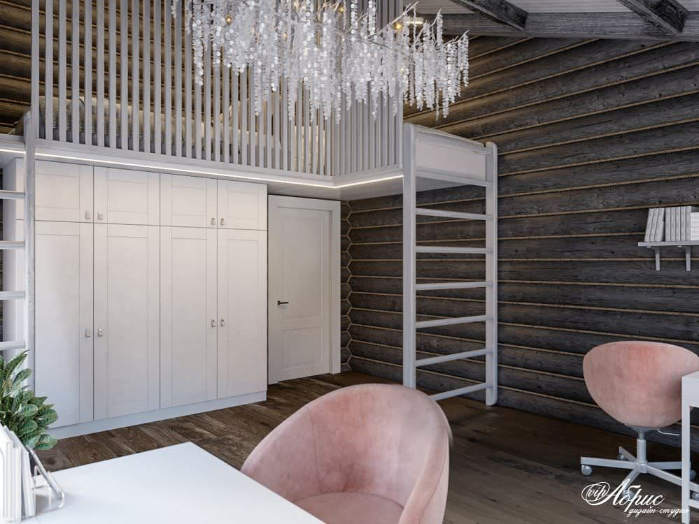 Разработка интерьера под ключ в деревянном доме (д.Красновский бор)