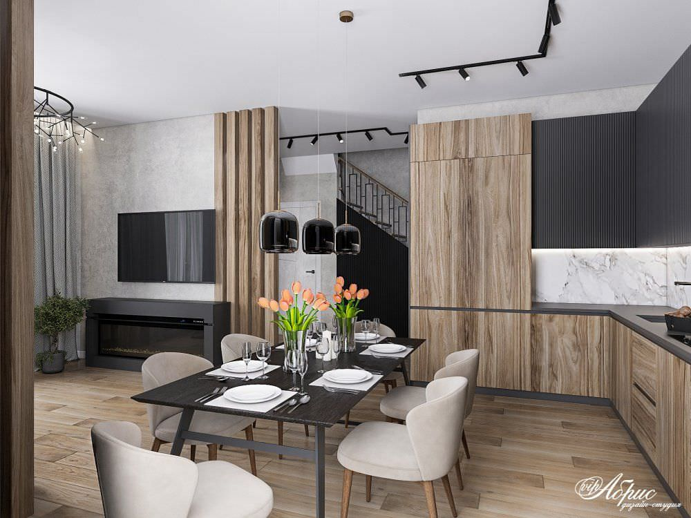 Дизайн трехэтажного таунхауса с перепланировкой и зонированием (ул.Пухальского)