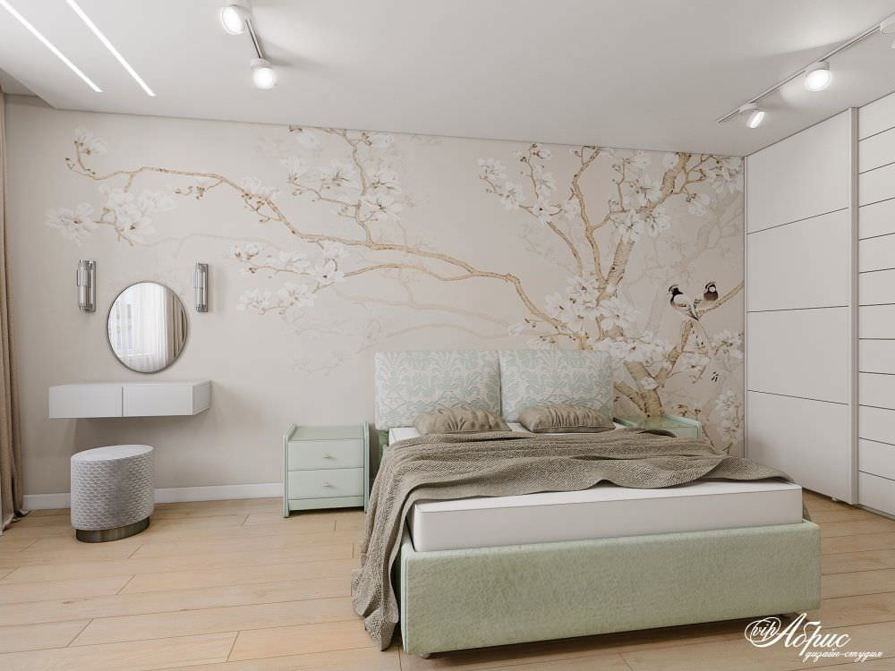 Дизайн двухкомнатной квартиры с совмещенной кухней-гостиной (ул.Кольцевая)