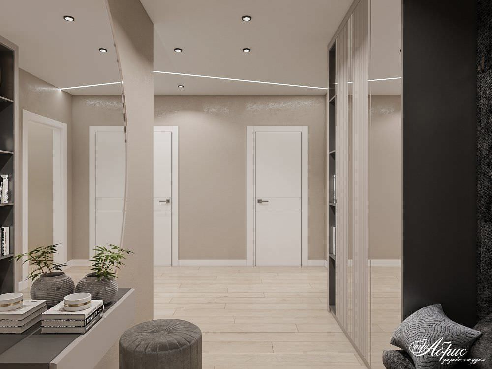 Дизайн двухкомнатной квартиры с совмещенной кухней-гостиной (ул.Кольцевая)