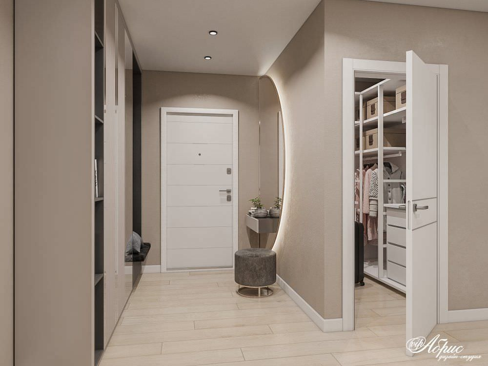 Дизайн двухкомнатной квартиры с совмещенной кухней-гостиной (ул.Кольцевая)