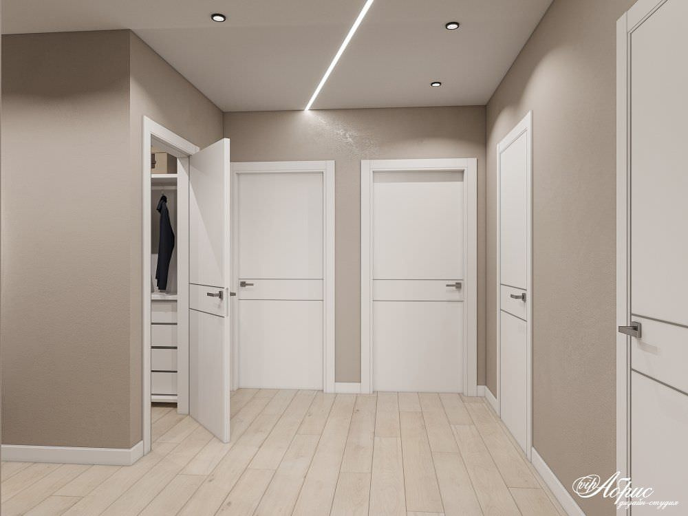 Дизайн двухкомнатной квартиры с совмещенной кухней-гостиной (ул.Кольцевая)