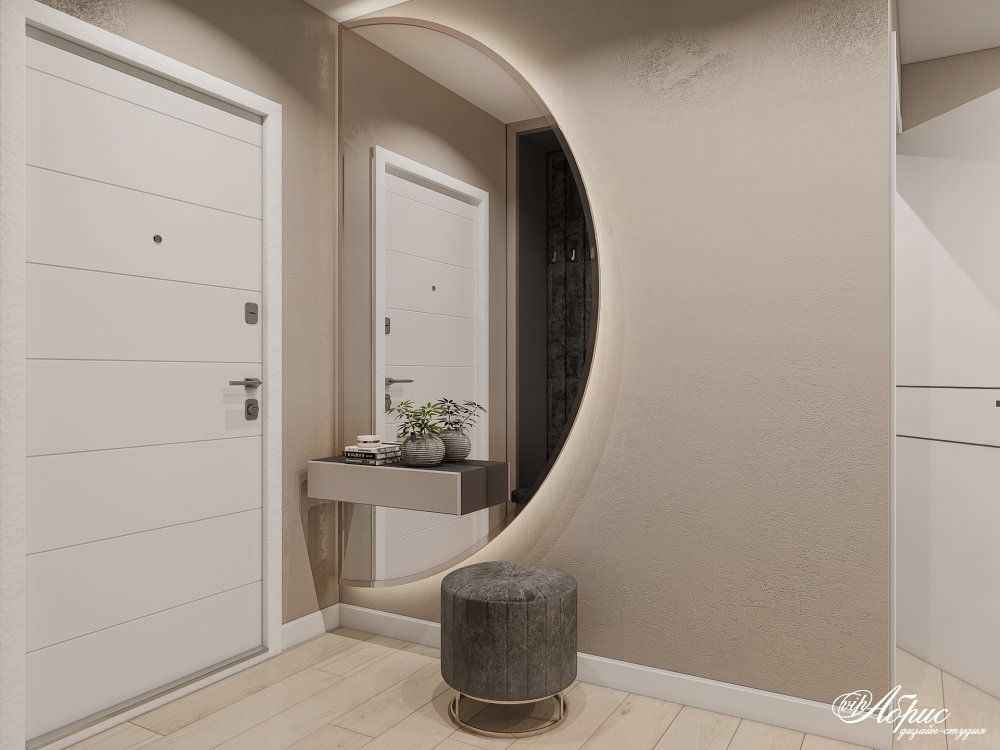 Дизайн двухкомнатной квартиры с совмещенной кухней-гостиной (ул.Кольцевая)