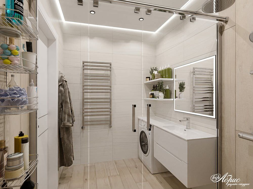 Дизайн двухкомнатной квартиры с совмещенной кухней-гостиной (ул.Кольцевая)