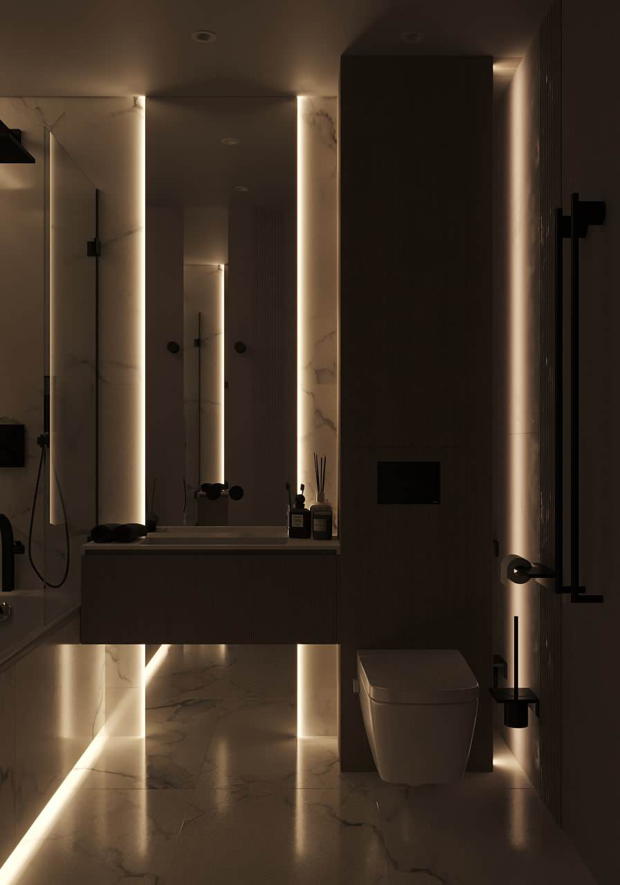 Санузел в терхкомнатной квартире в Москве, м. Войковская