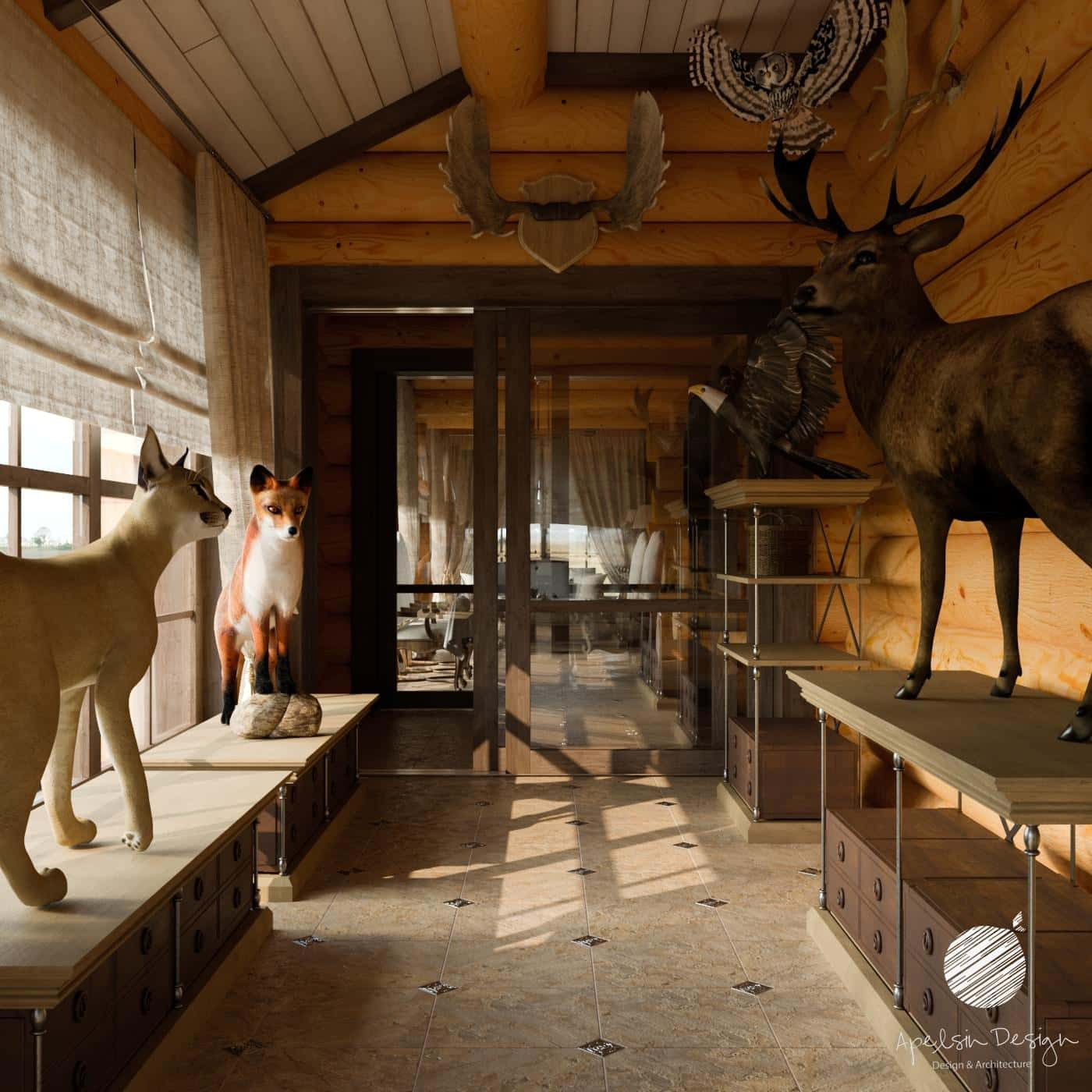 ПРОЕКТ «ДОМ ОХОТНИКА» ВДАЛИ ОТ ГОРОДА, НА БЕРЕГУ ЖИВОПИСНОГО ОЗЕРА