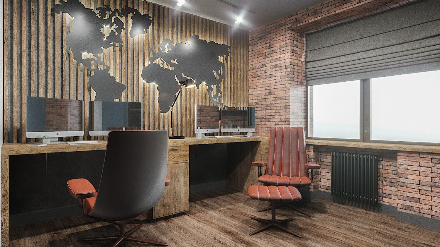 Дом в стиле яркое шале. Кабинет