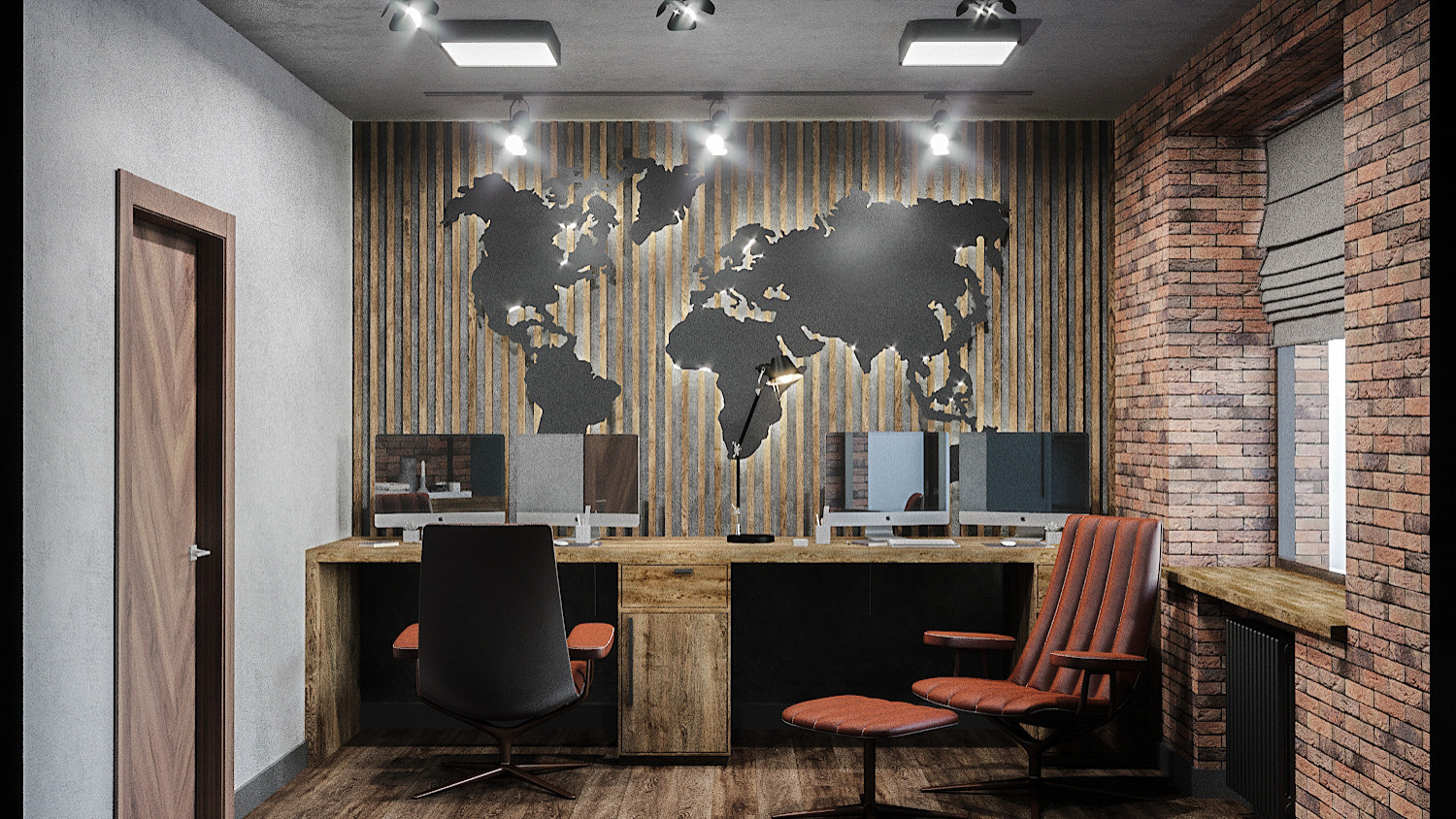 Дом в стиле яркое шале. Кабинет