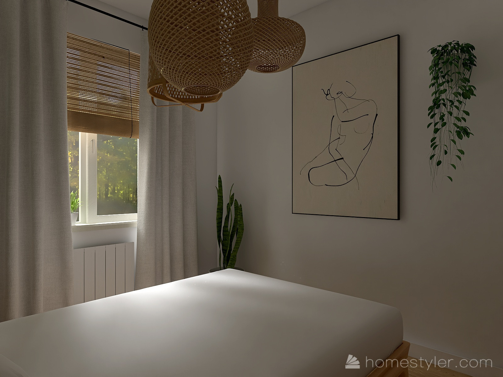 Гостевая спальня в экостиле