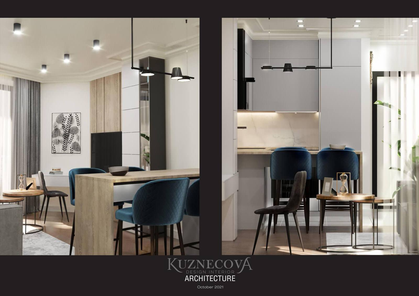 Кухня-гостиная 16.86 м²