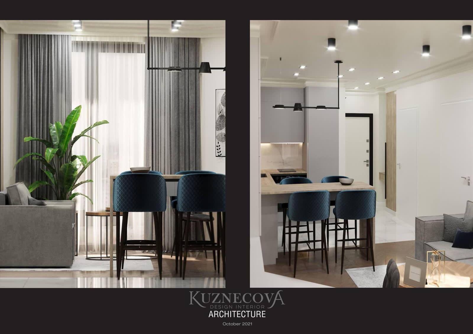 Кухня-гостиная 16.86 м²