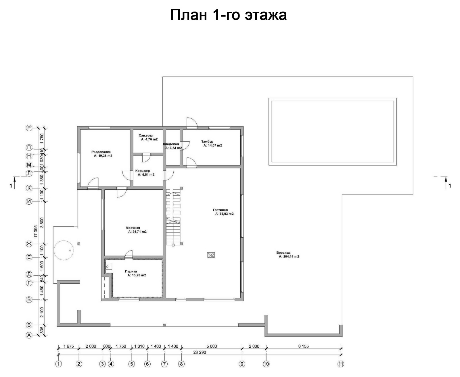 Деревянный дом из клееного бруса БК-400-33 (Вятский Дом)