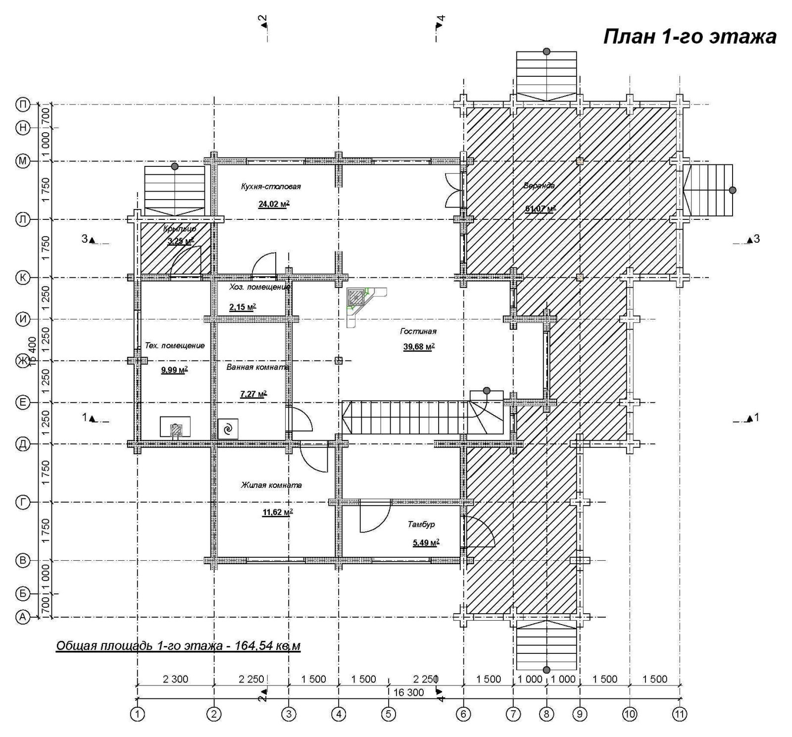 Деревянный дом из клееного бруса БК-300-75 (Вятский Дом)
