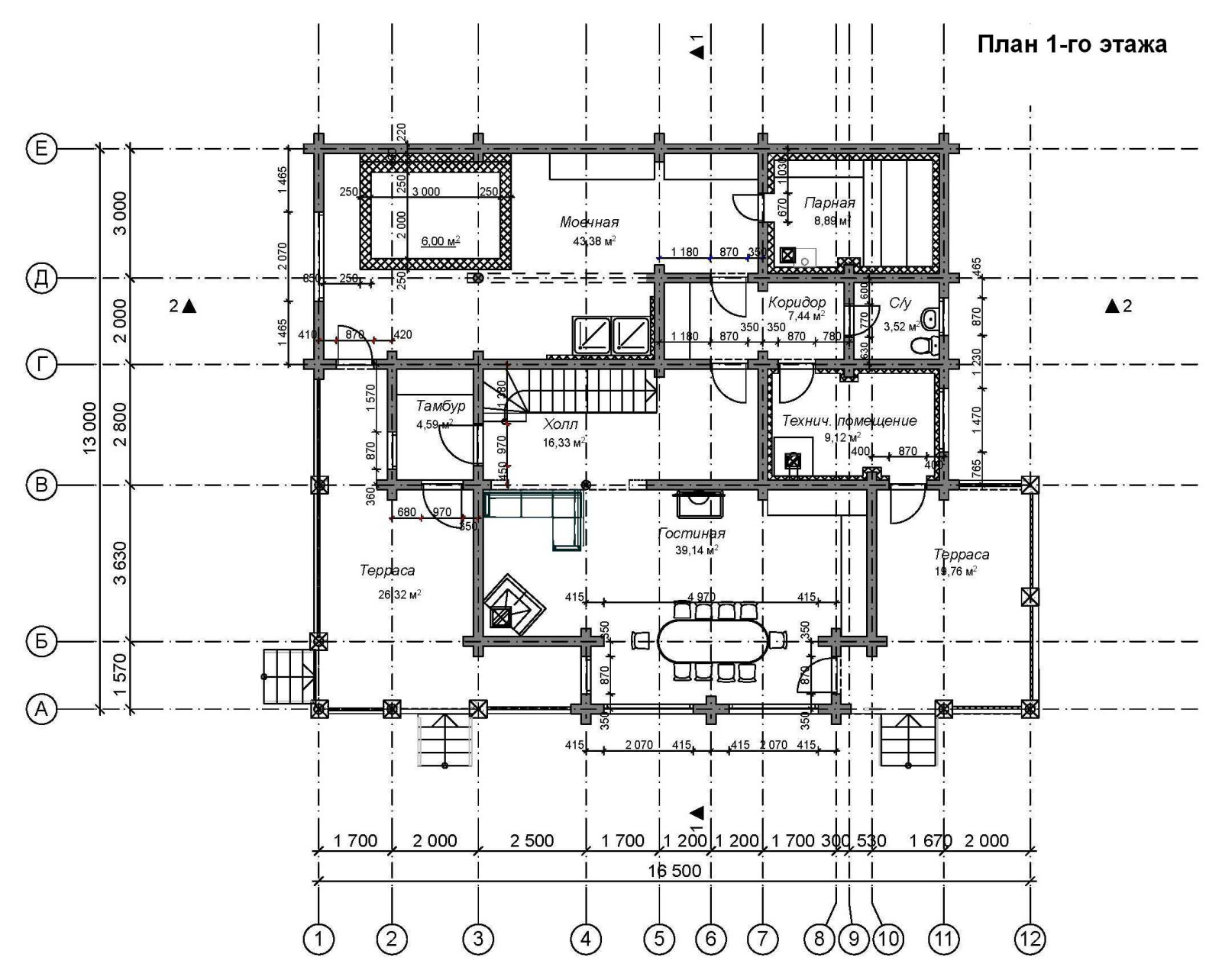 Деревянный дом из оцилиндрованного бревна ОБ-300-31 (Вятский Дом)