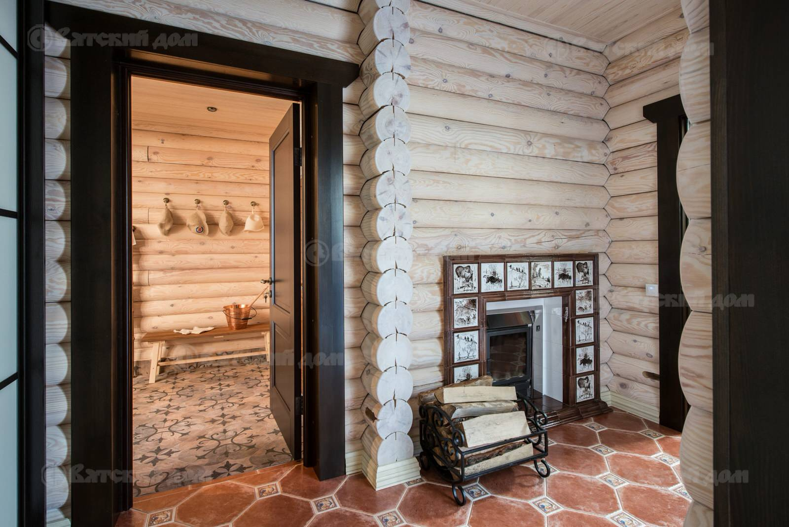 Деревянный дом из оцилиндрованного бревна ОБ-300-31 (Вятский Дом)