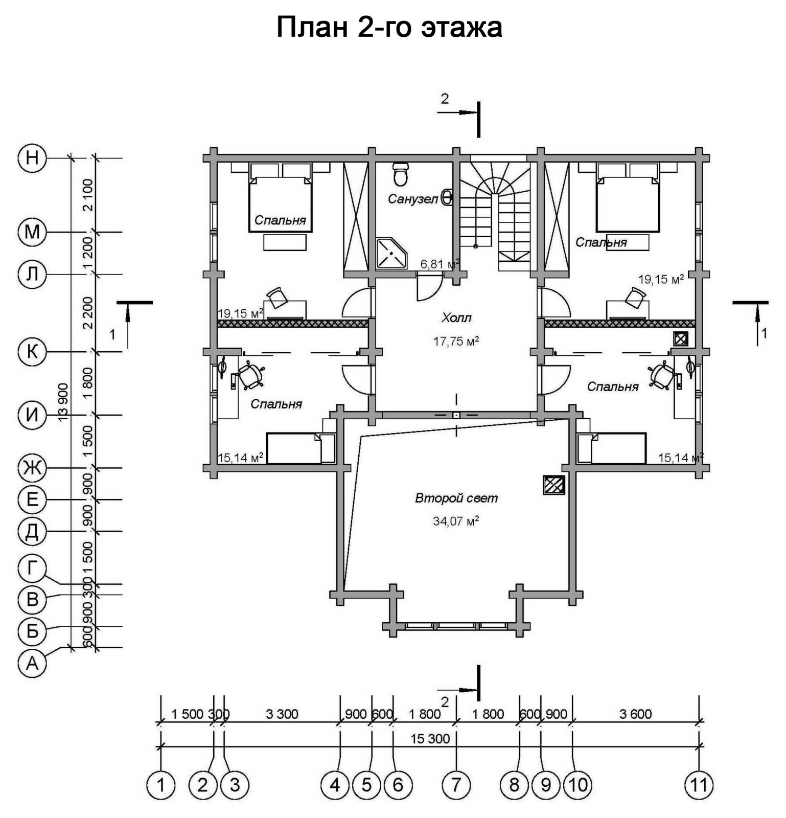Деревянный дом из клееного бруса БК-300-46 (Вятский Дом)