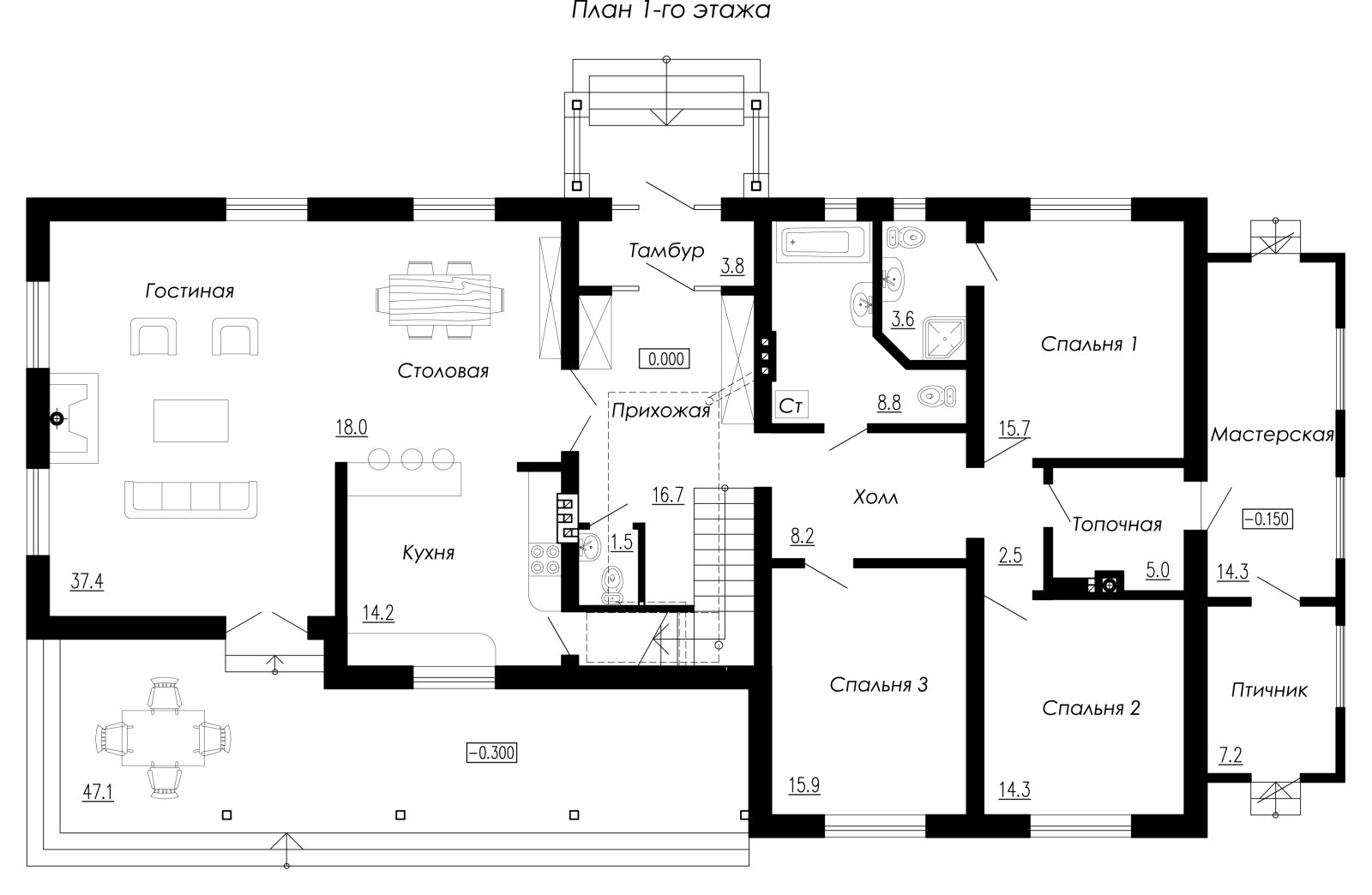 Проект современного загородного дома