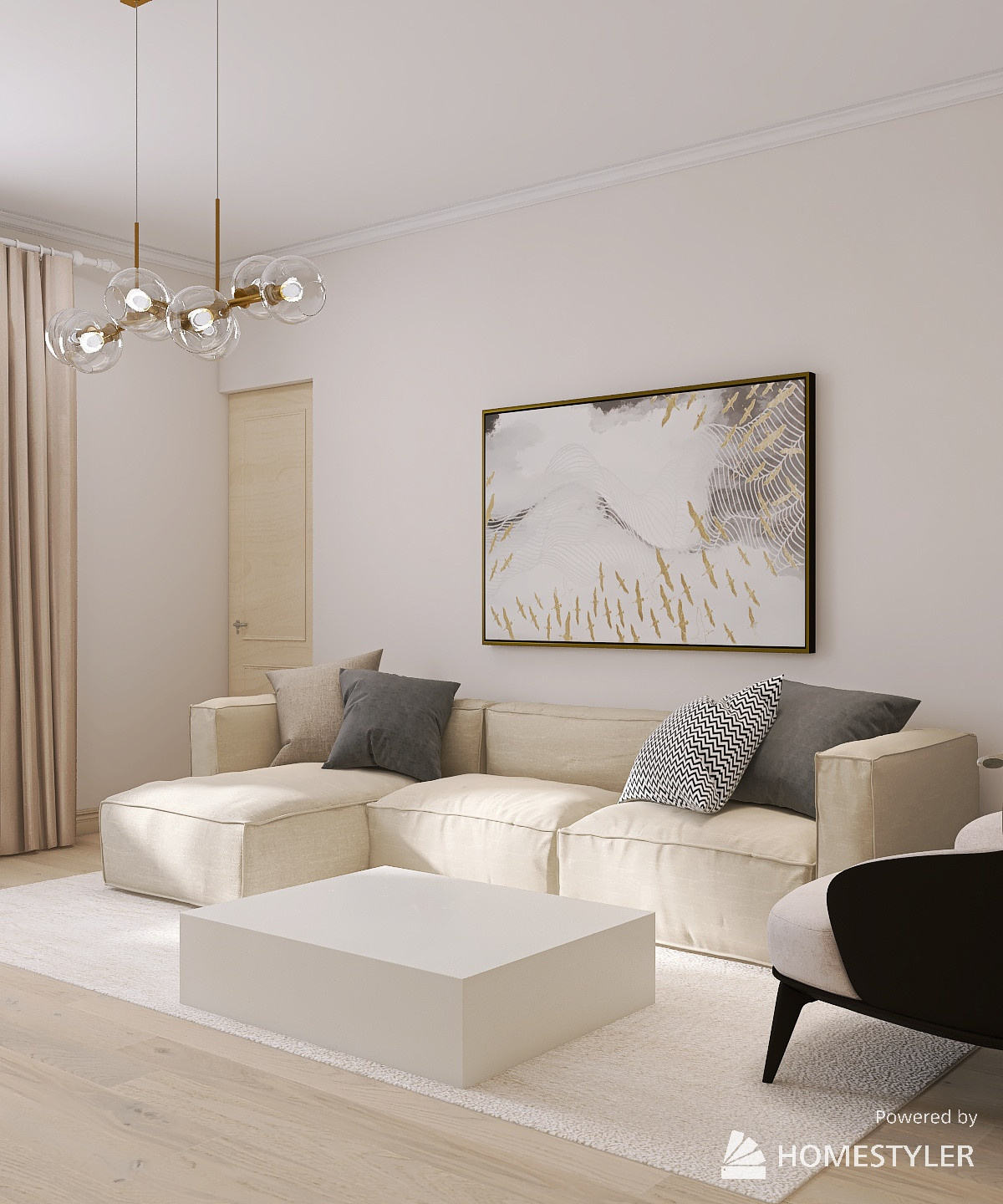 Светлая гостиная в современном стиле