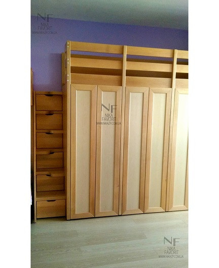 Loft bed for kids | Child bed with stairs | Child bed with built-in wardrobe