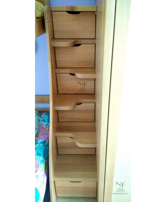 Loft bed for kids | Child bed with stairs | Child bed with built-in wardrobe