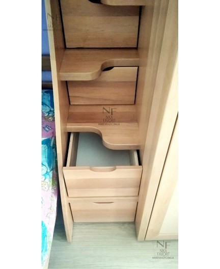 Loft bed for kids | Child bed with stairs | Child bed with built-in wardrobe