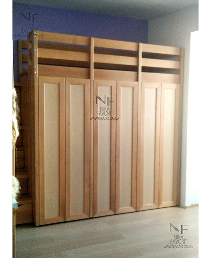Loft bed for kids | Child bed with stairs | Child bed with built-in wardrobe